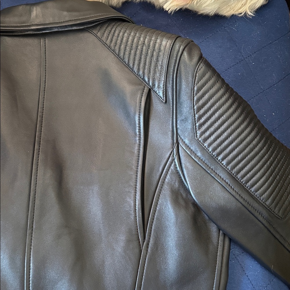 Ena Pelly Black Biker Leather Jacket - Picture 4 of 4